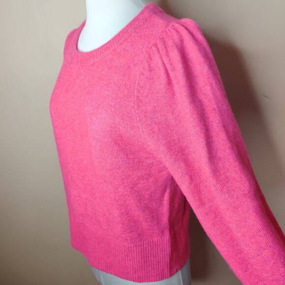 Cece Pink Sweater Crew Neck Puff Shoulder Balloon‎ Sleeve - Picture 6 of 8